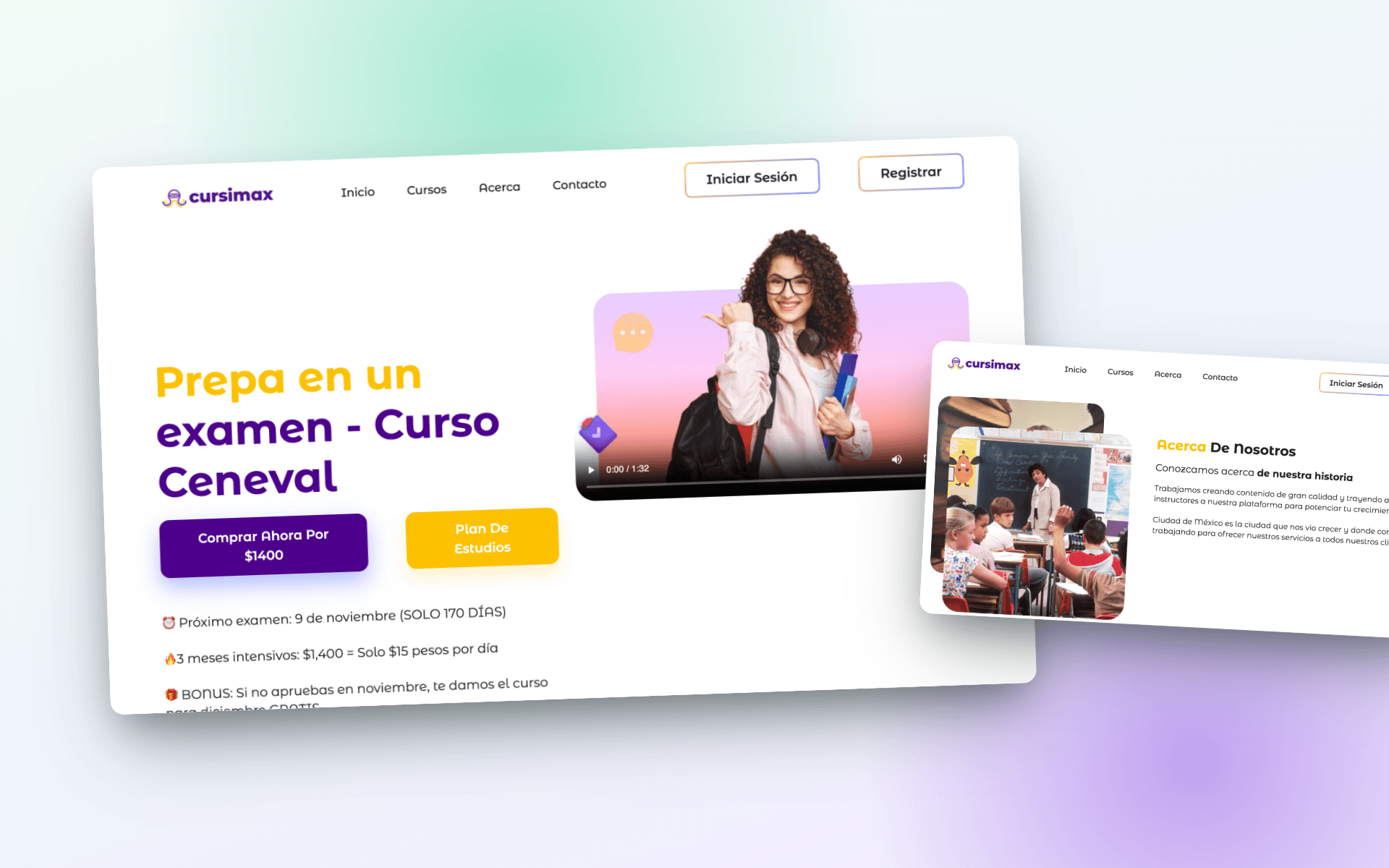 Cursimax featured-courses module with category filtering