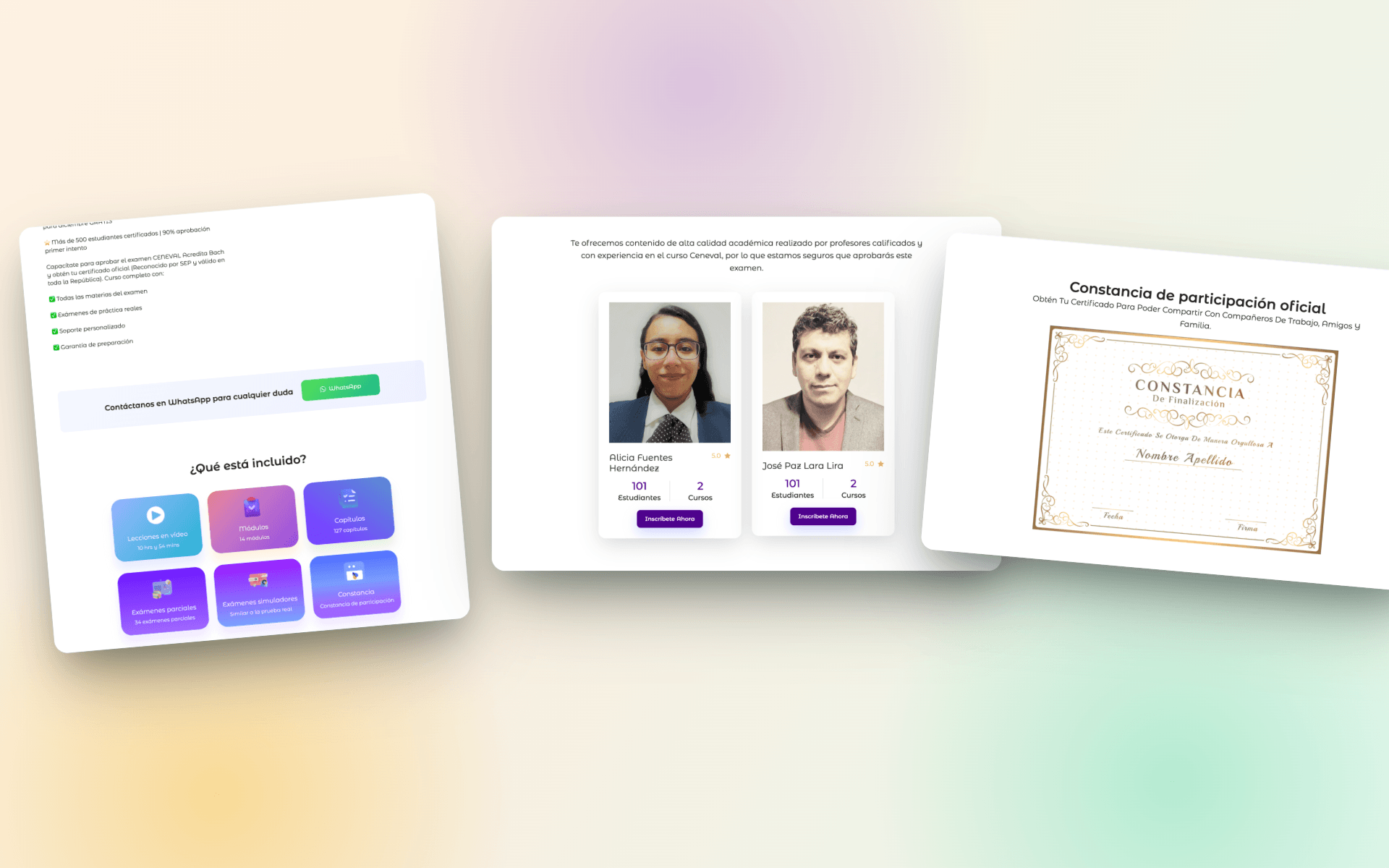 Cursimax course details and discovery flow