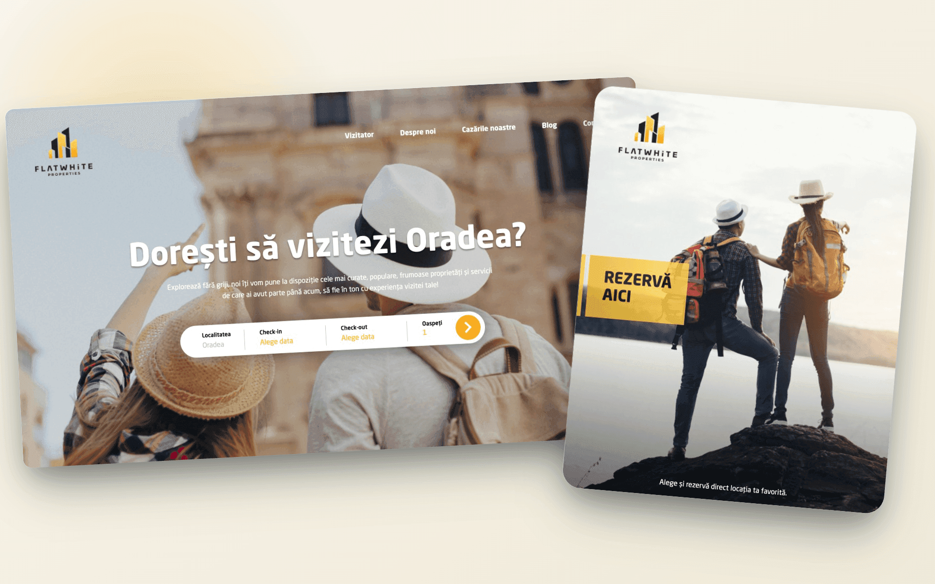 Flatwhite Dual-audience homepage and Booking flow